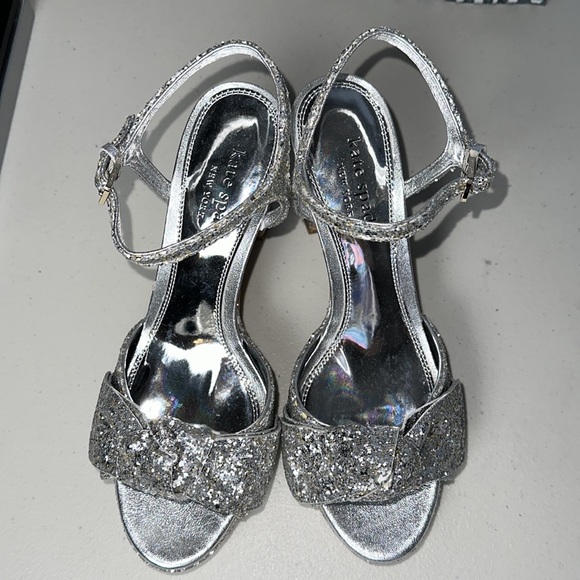 Kate Spade New York Miya Glitter Ankle Strap Silver Women's Shoes - Picture 7 of 12